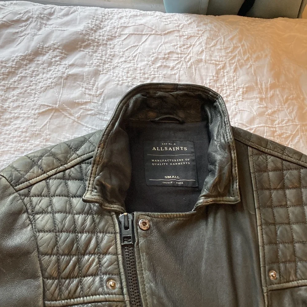 All Saints Black Leather Jacket - Picture 11 of 16